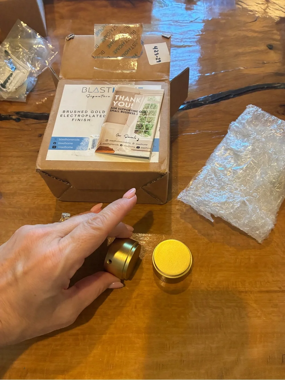 NEW BlastHome® Luxury brushed gold end caps. Two included